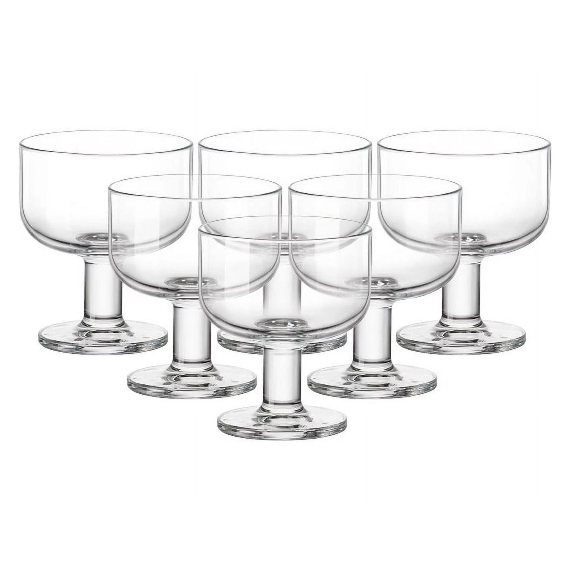 Front. Bormioli Rocco - Bormioli Rocco Hosteria Stackable Dessert Cups, Set of 6, Tempered Glass, 8 Oz - Clear.