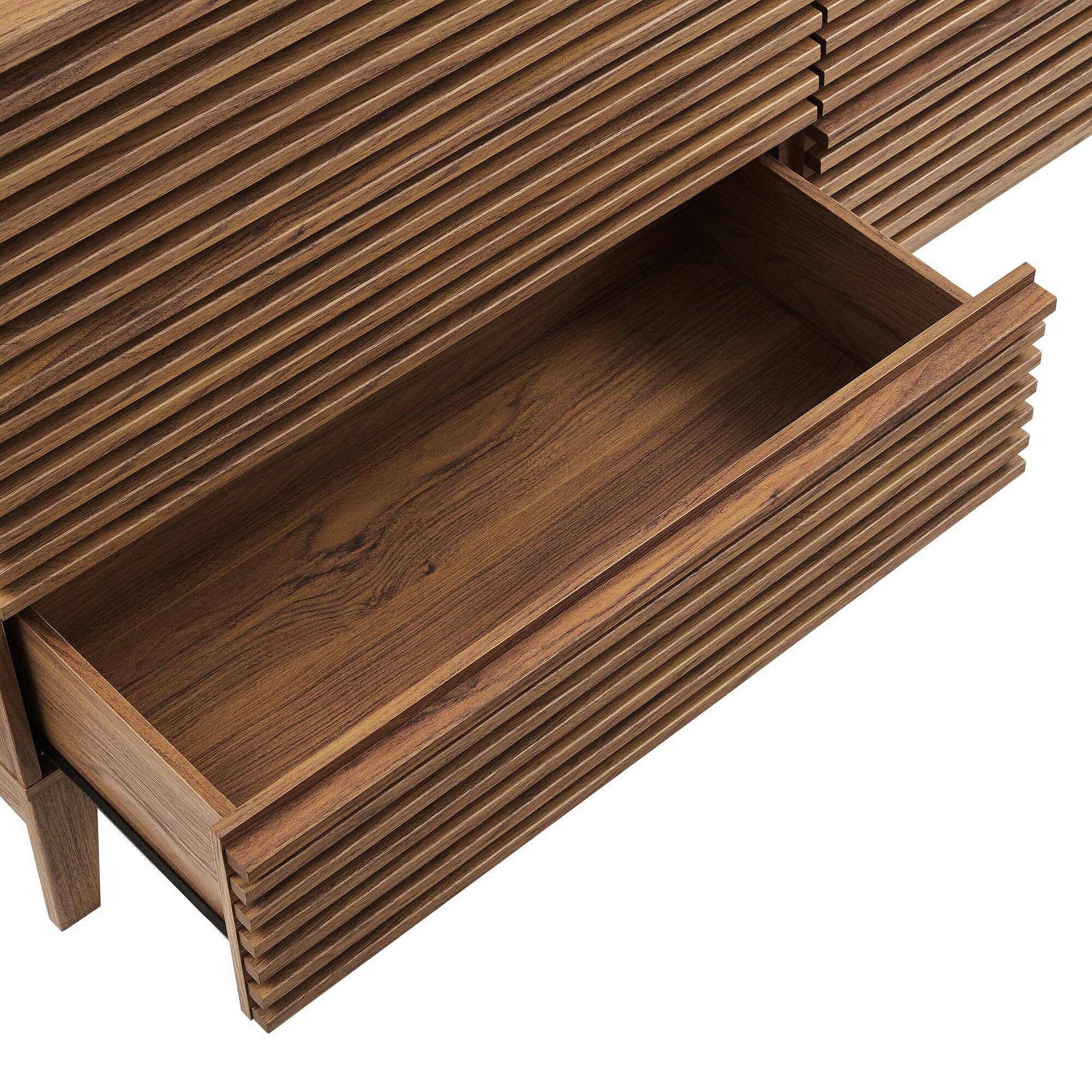 Alt View 5. Modway - Render 63" 6-Drawer Dresser by Modway - Walnut.