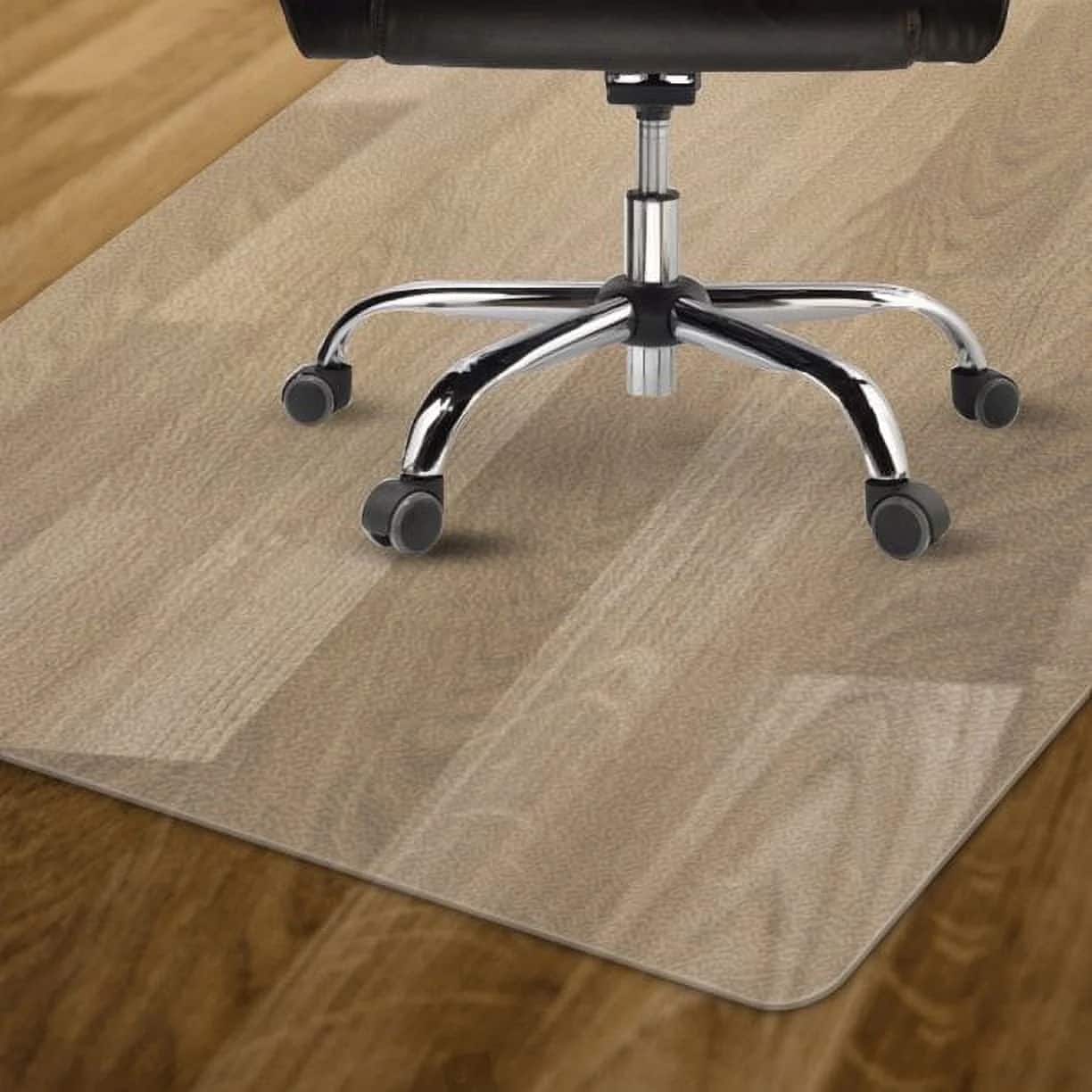Front. MOVSSOU - PVC Office Mat for Hard Floor Transparent Office Chair Floor Mat for Home and Office 36" X 48" Rectangle - Transparent.