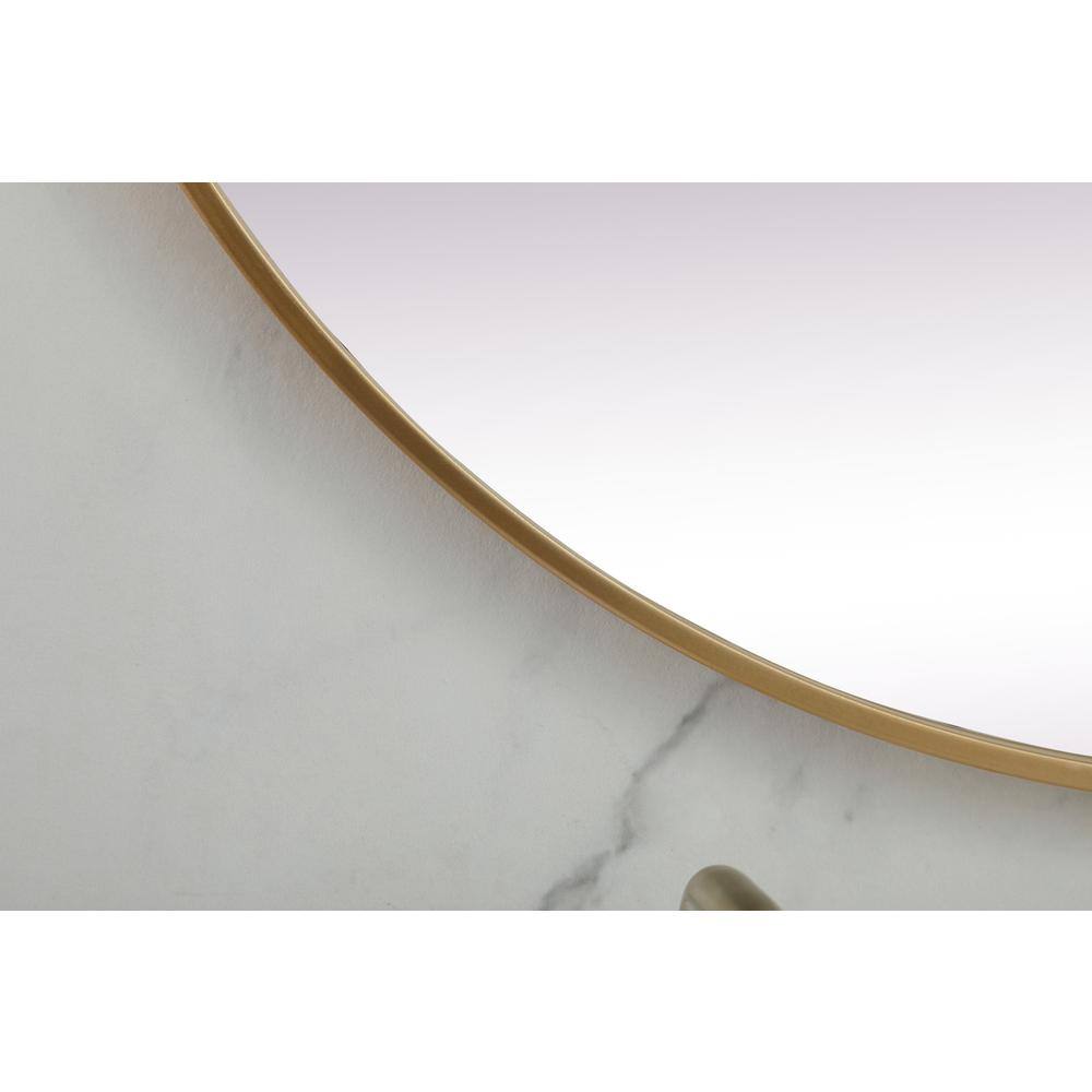 Alt View 3. Elegant Decor - Metal Frame Oval Mirror 36x60 Inch in Brass - Brass.