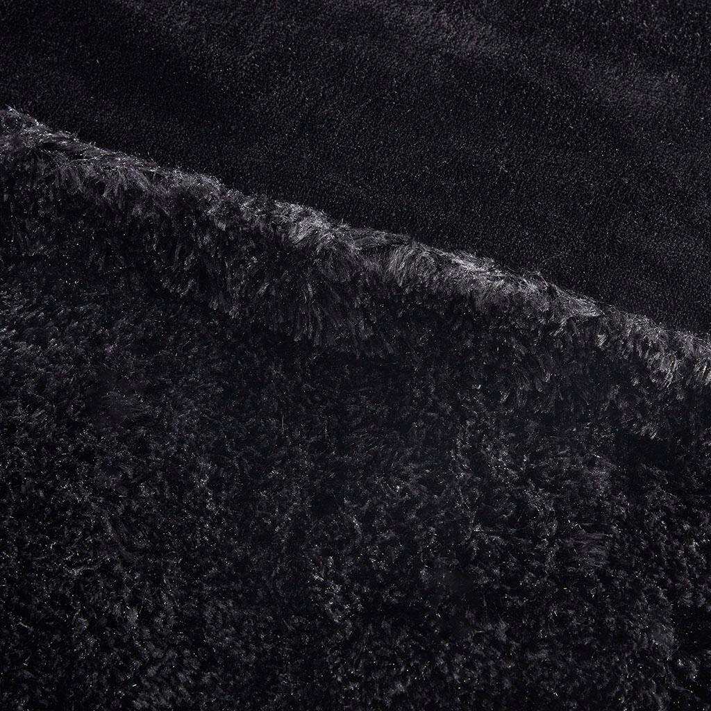 Alt View 5. Gracie Mills - Gracie Mills Susie Solid Shaggy Long Fur Duvet Cover Set - Black.