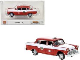 1974 Checker Cab "Kalamazoo" 1/87 (HO) Scale Model Car by Brekina - Red and White