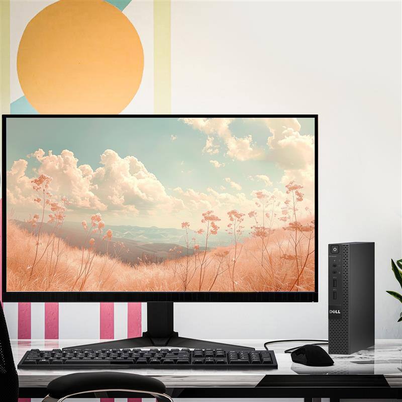 Alt View 1. Dell - OptiPlex 3020 Tiny Desktop PC | Intel Core i3-4th 3.1GHz | 8GB DDR3 RAM | 128GB + 500GB HDD | KB & Mouse |Wi-Fi | Win11 - Black.