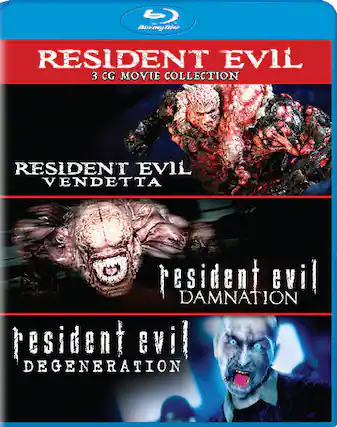 Front. Resident Evil: Damnation / Resident Evil: Degeneration / Resident Evil:Vendetta - BLU-RAY.