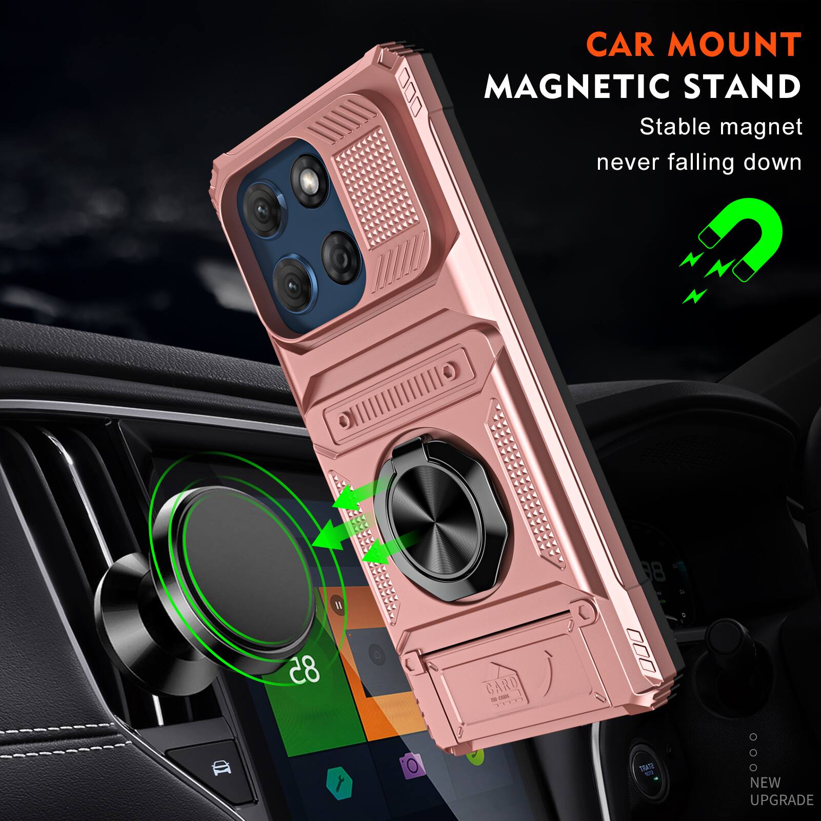 CAR MOUNT  
MAGNETIC STAND  
Stable magnet never falling down  

CARD  
DOD ID  

NEW UPGRADE