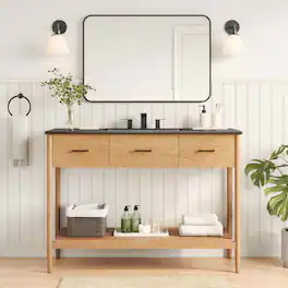 Zaire Bathroom Vanity Basin Included by Modway - Natural Black
