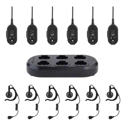 Front. Midland - Black ClipTalk 6 Pack FRS Radio - Black.