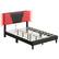 Left. Bestier - Full Size Bed Frame with LED Adjustable Storage headboard, PU Leather Upholstered Platform Bed - Black.