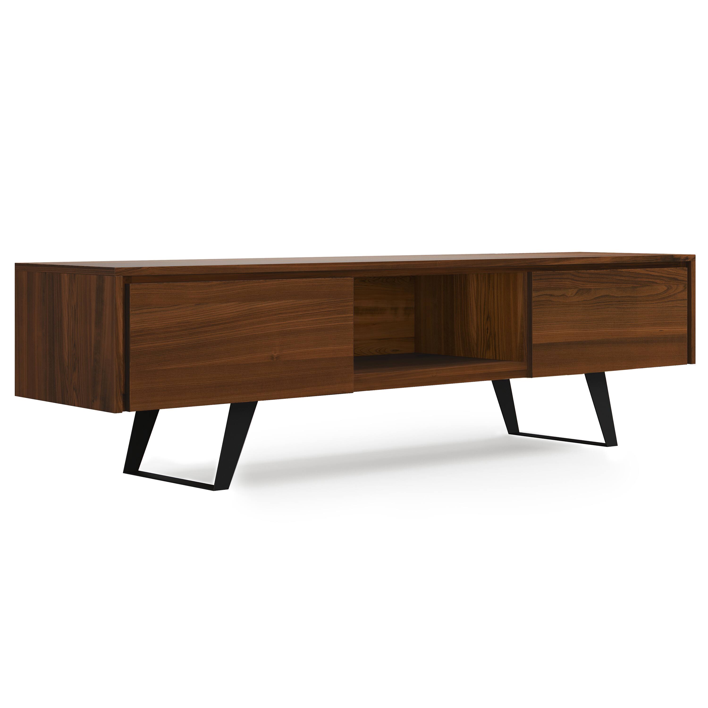 Simpli Home - Lowry Modern Industrial TV Media Stand For TVs Up to 80 - Walnut