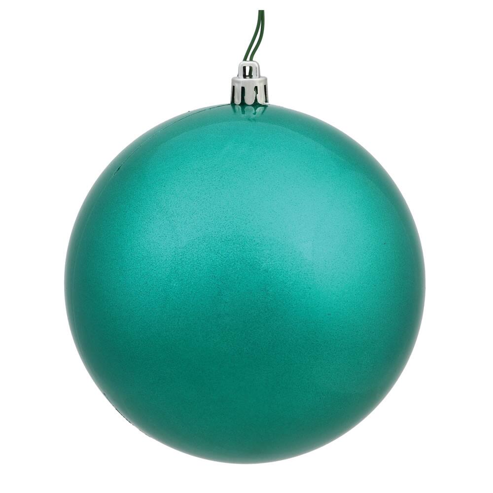 Front. Vickerman - Vickerman 3" Teal Glitter Ball Drilled 12 per Bag - Teal.