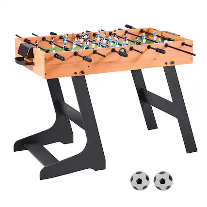 Front. VEVOR - Folding Foosball Table, 42 inch Standard Size Table, Indoor Full Size Foosball Tables for Home, Family, and Game Room - Black.
