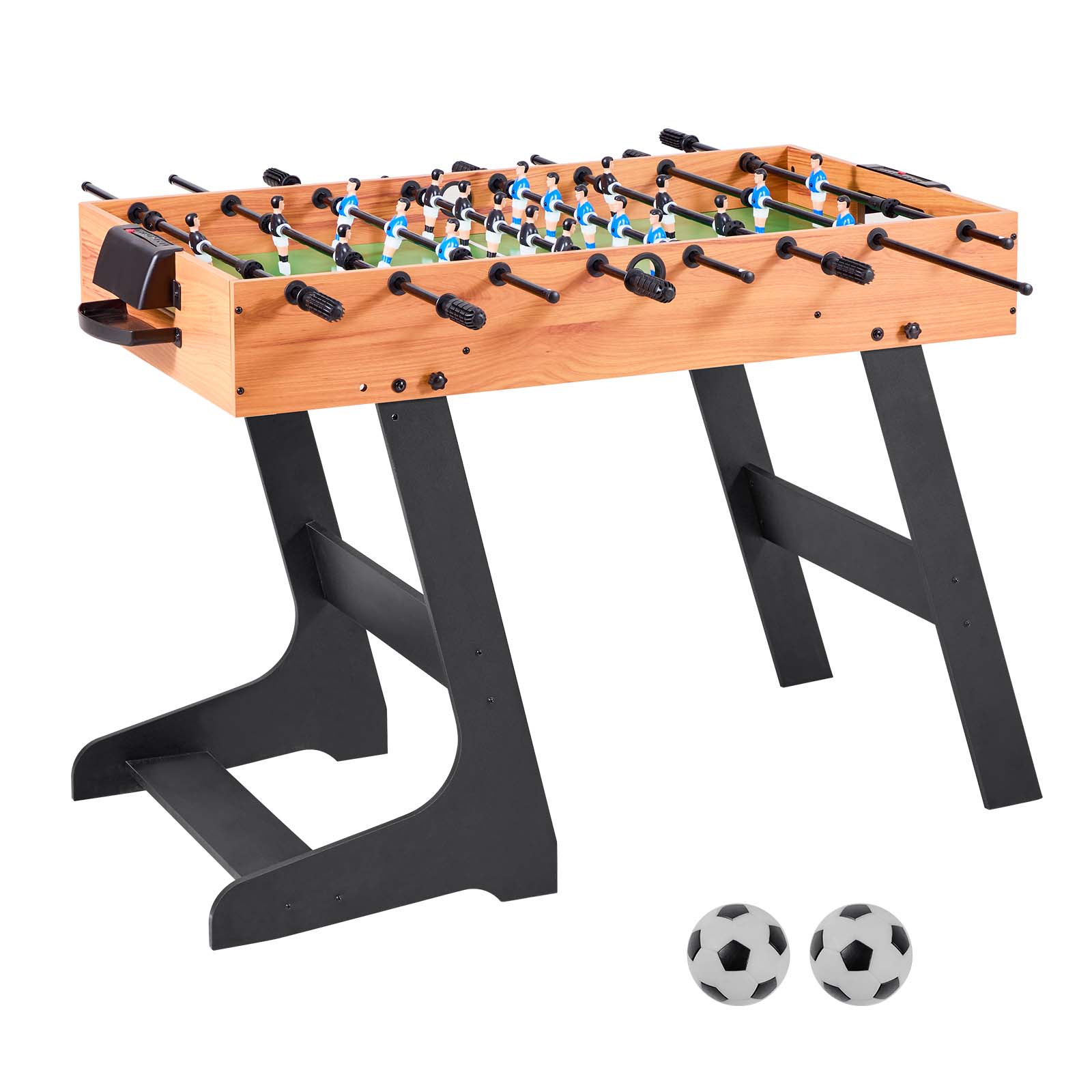 VEVOR - Folding Foosball Table, 42 inch Standard Size Table, Indoor Full Size Foosball Tables for Home, Family, and Game Room - Black