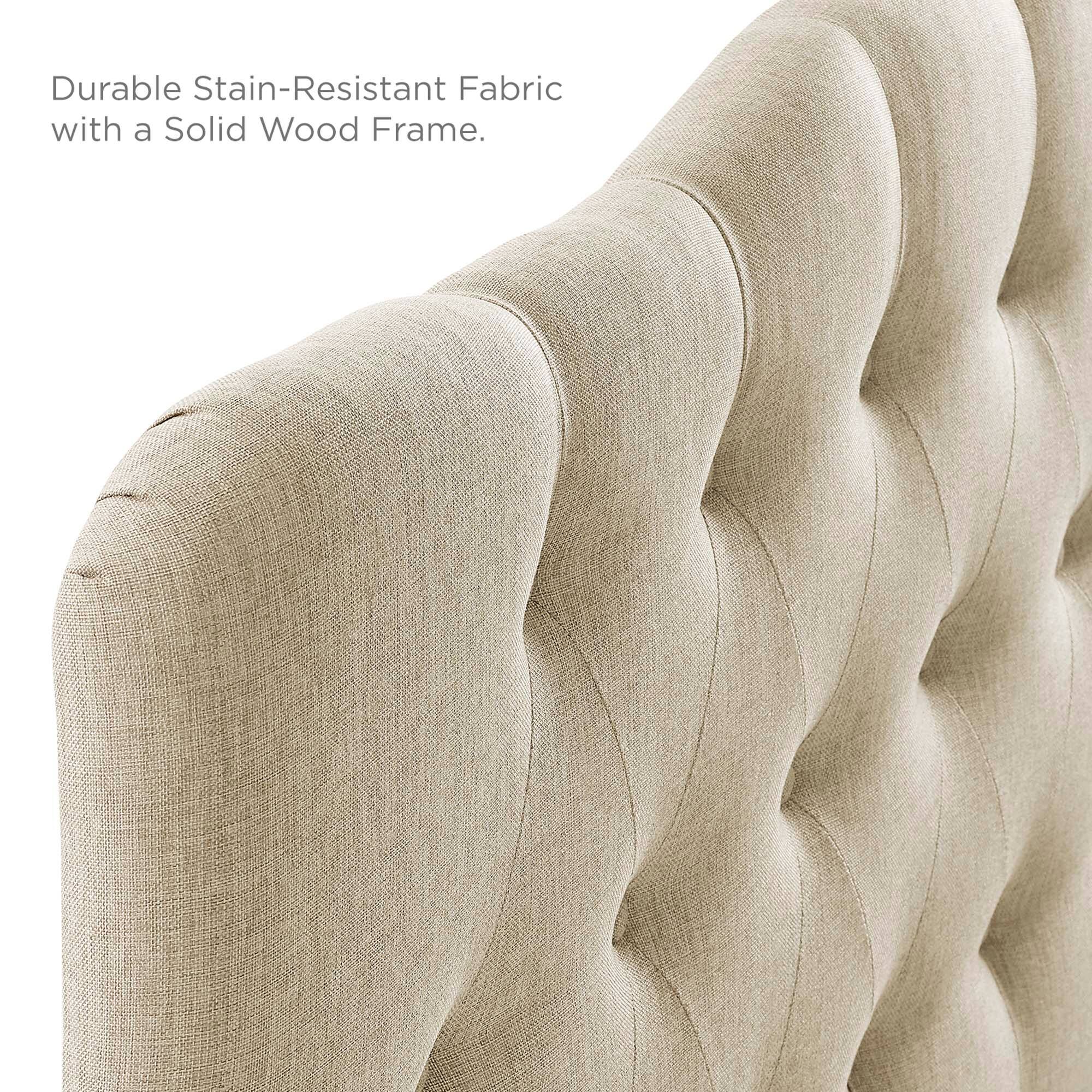 Durable Stain-Resistant Fabric with a Solid Wood Frame.
