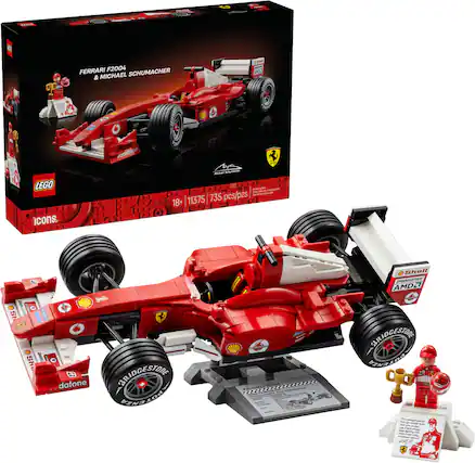 FERRARI F2004 & MICHAEL SCHUMACHER
LEGO icons
1000
18+
11375
735 pcs/pzs
SH DG MAA
SDC
vodafone
BRIDGESTONE
Shell
AMD
dafone
CENPION
FAITan
22
nn Sheli
NE
AMD
SARIDGESTOA
UTND
10d