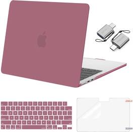 mosiso - Case for MacBook Air 13 inch M5 M4 M3 M2 A3449 A3240 A3113 A2681 (2022-2026) - Dusty Rose
