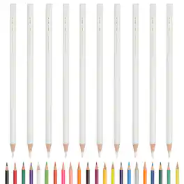 Unique Bargains - Colored Pencils, Oil-Based Drawing Pencils for Adult Coloring Books, Artists, Beginners, 10pcs - White