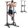 Front. Sportsroyals - Power Tower Pull Up Bar Station, 360LBS Stable Pull Up Dip Station for Home Gym Strength Training Equipment - Black.