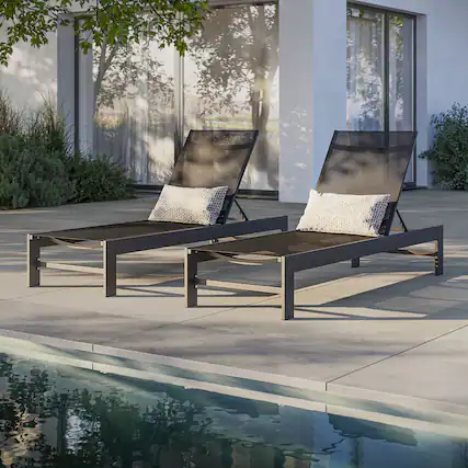 Front. Modway - Tahoe Outdoor Patio Mesh and Aluminum Chaise Lounge by Modway - Gray.