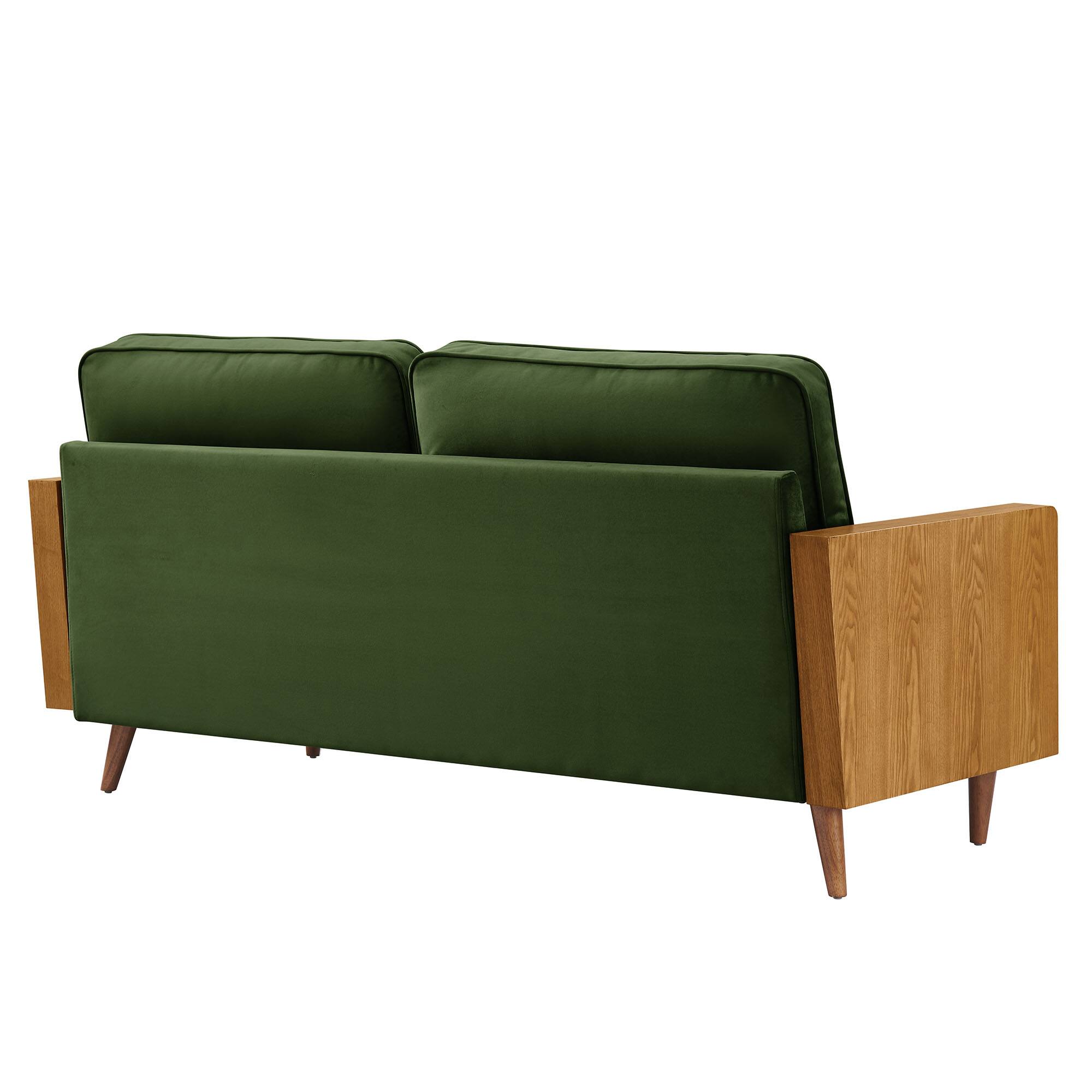 Alt View 1. Modway - Kellan Performance Velvet Sofa by Modway - Green.