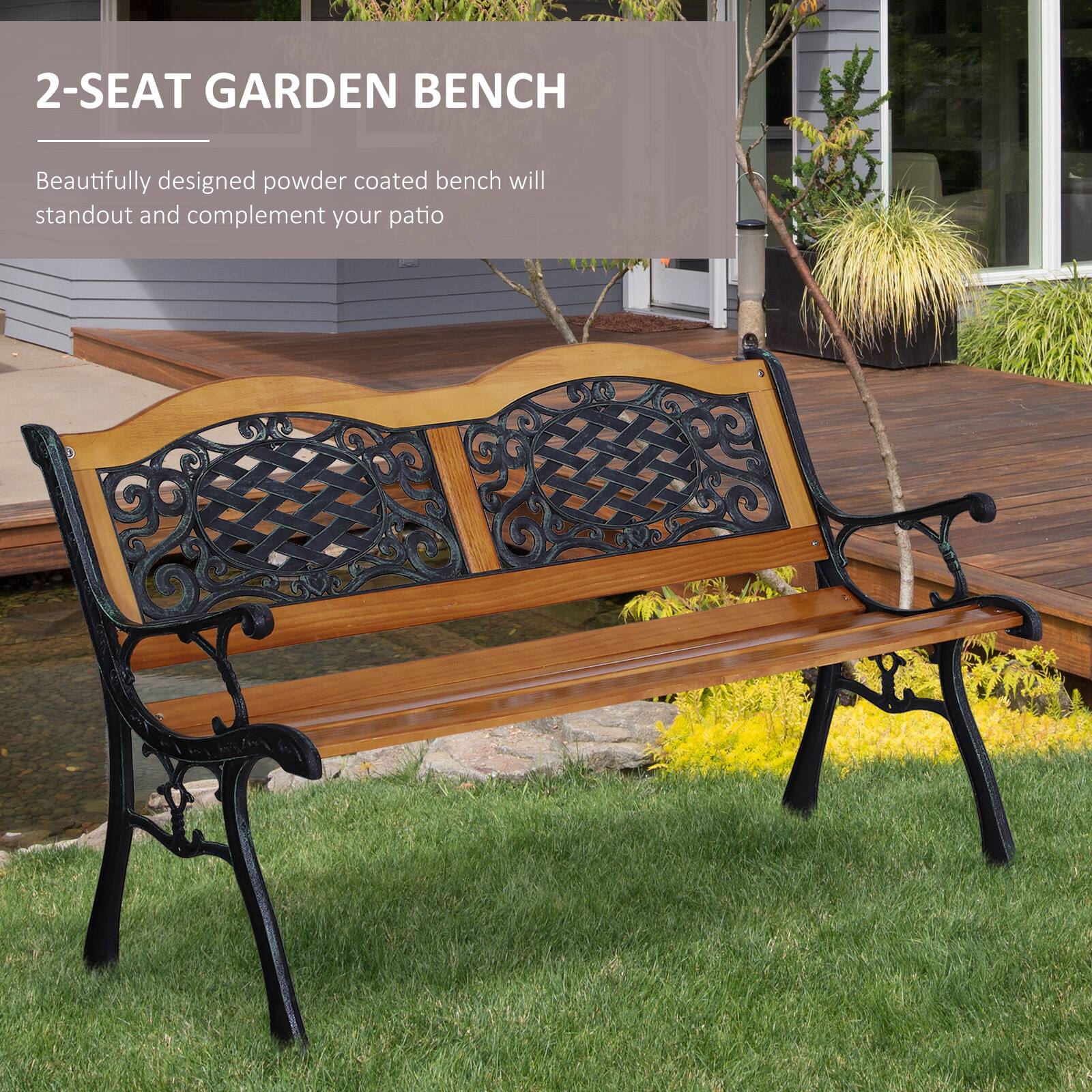 2-SEAT GARDEN BENCH
Beautifully designed powder coated bench will standout and complement your patio
