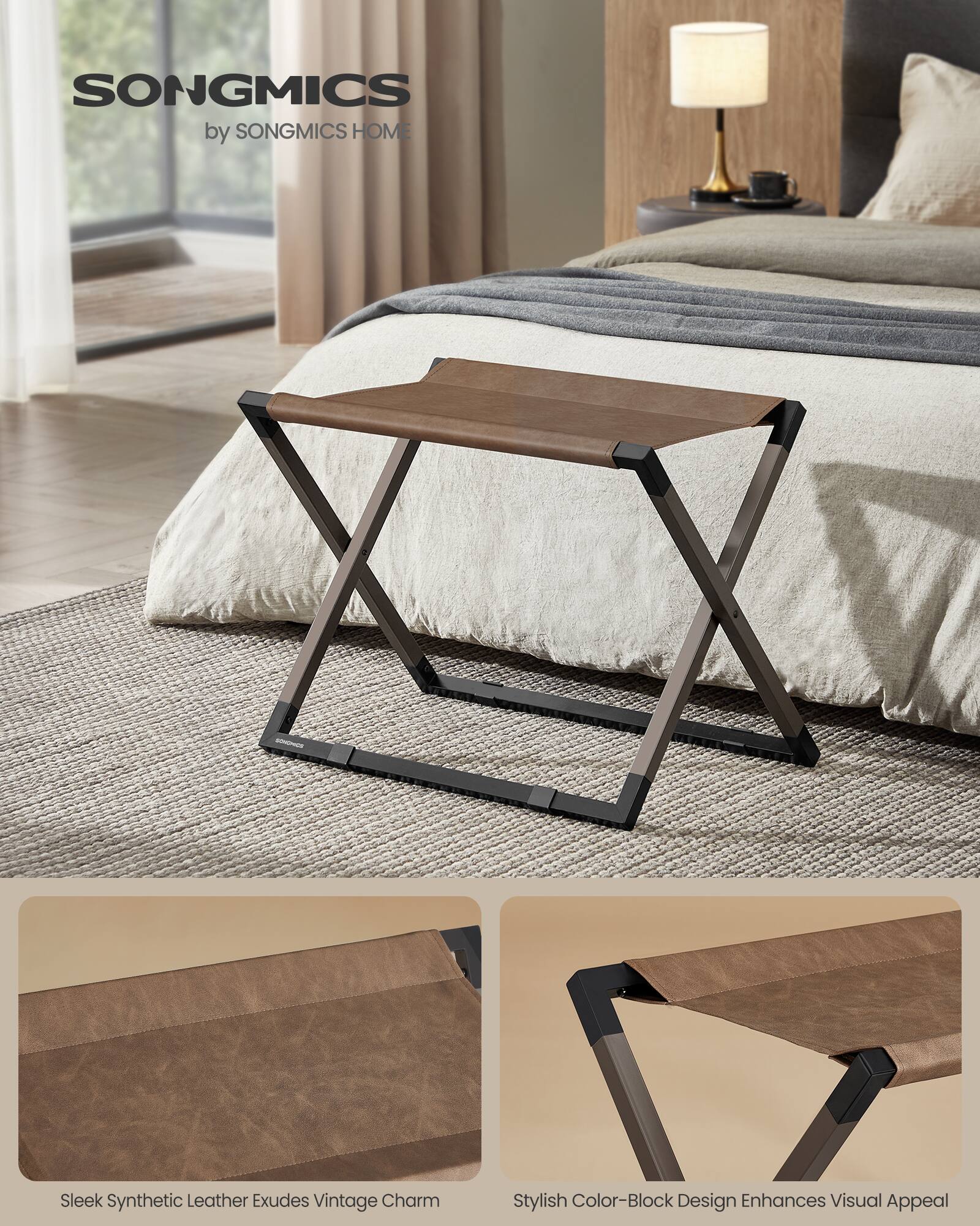 SONGMICS by SONGMICS HOME

Sleek Synthetic Leather Exudes Vintage Charm

Stylish Color-Block Design Enhances Visual Appeal