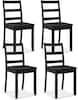 Front. Costway - Costway Dining Chairs Set of 4 Wood Dining Room Kitchen Side Chairs - Black.
