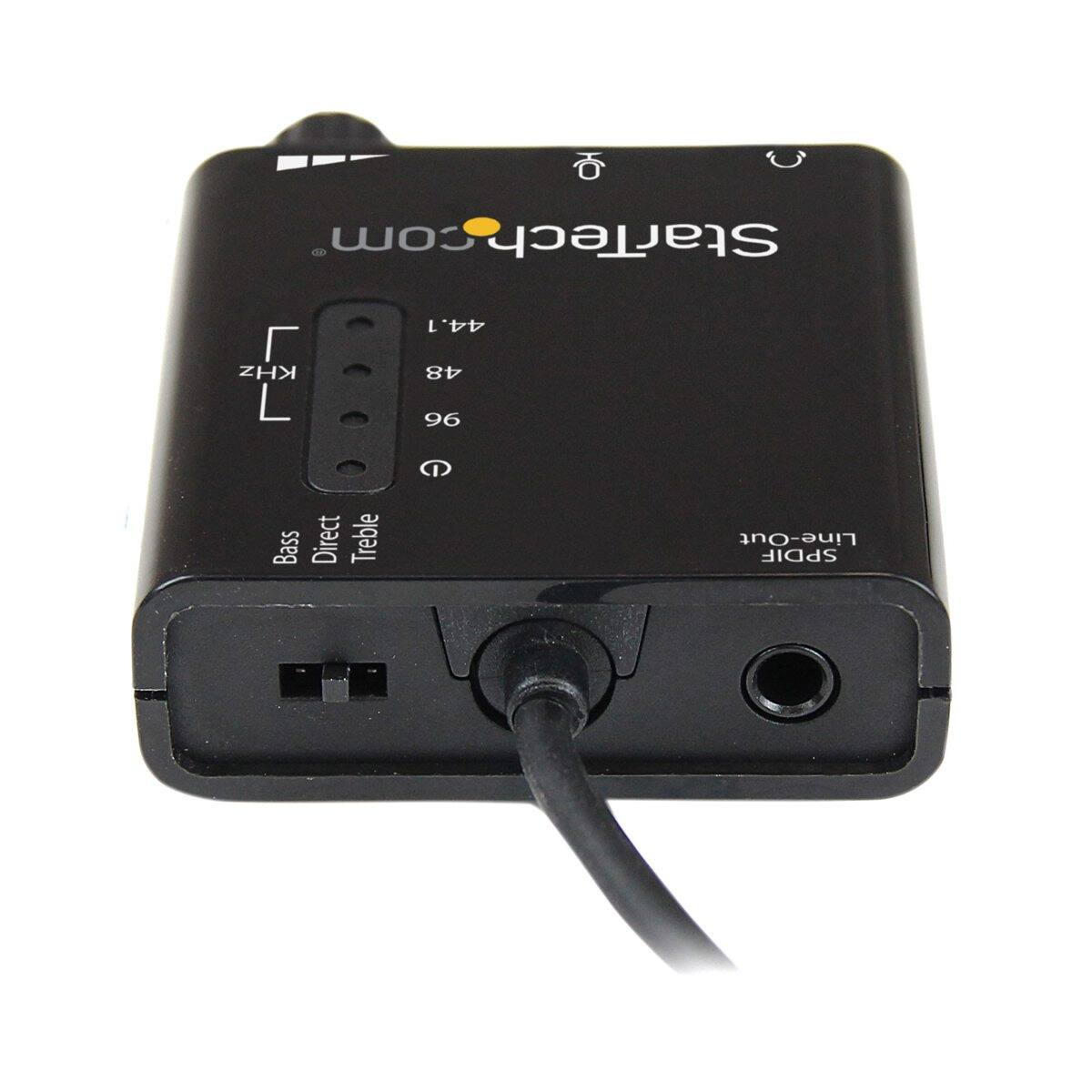 StarTech.com

44.1 KHz  
48 KHz  
96 KHz

Bass  
Direct  
Treble

Line-Out  
SPDIF-in