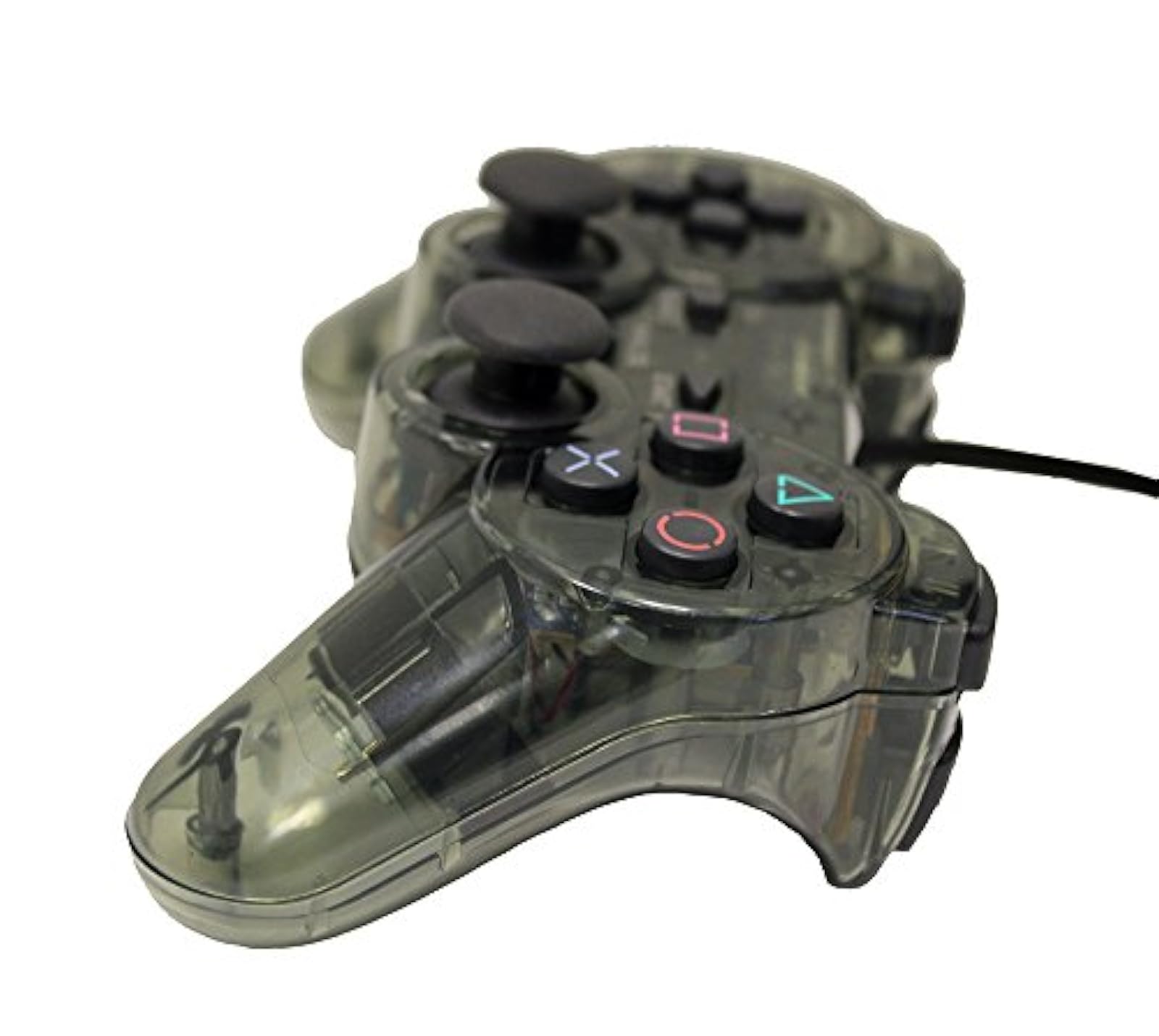 Alt View 1. Mars Devices - Transparent Black Controller for Playstation PS1 PS2 - Black.