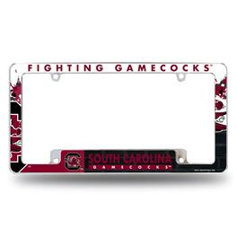 Rico Industries - South Carolina Gamecocks Chrome Metal License Plate Frame with Bold Full Frame Design - Multi