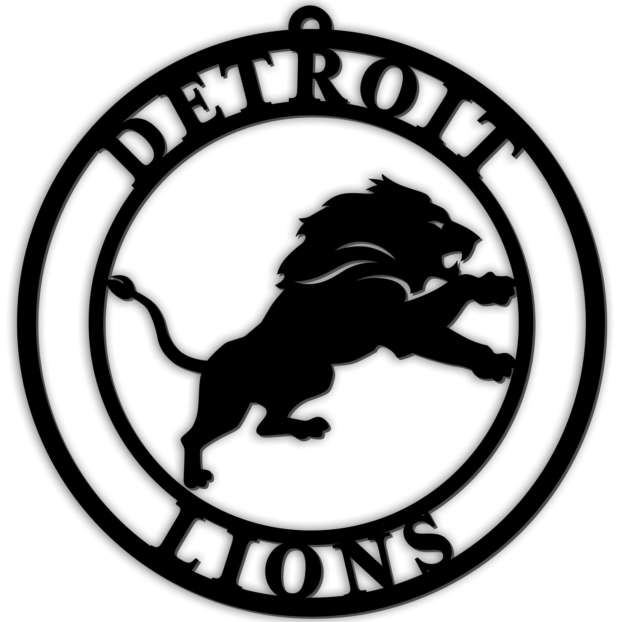 Black Detroit Lions 16'' Team Logo Cutout