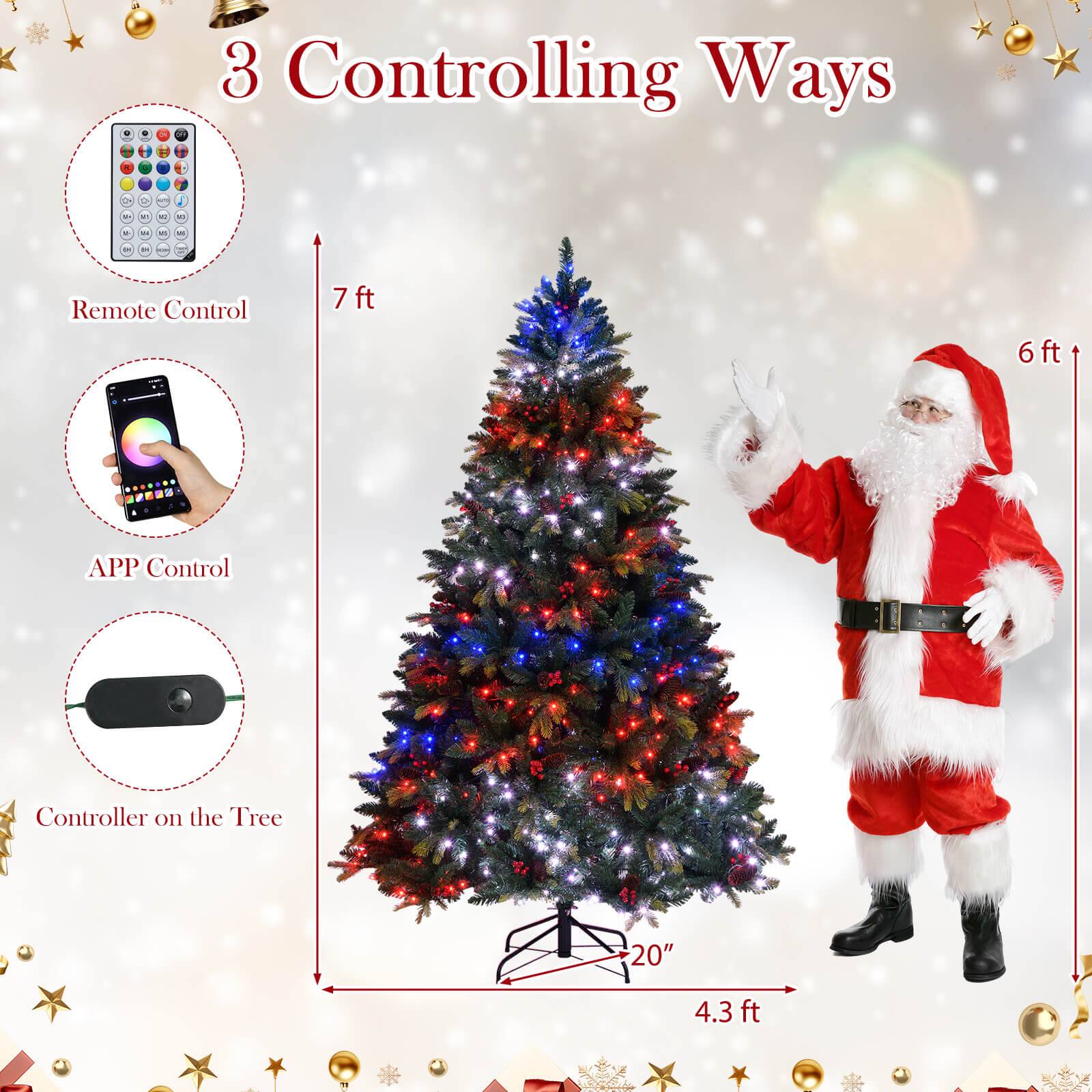 3 Controlling Ways

- Remote Control
- APP Control
- Controller on the Tree

7 ft

6 ft

20"

4.3 ft