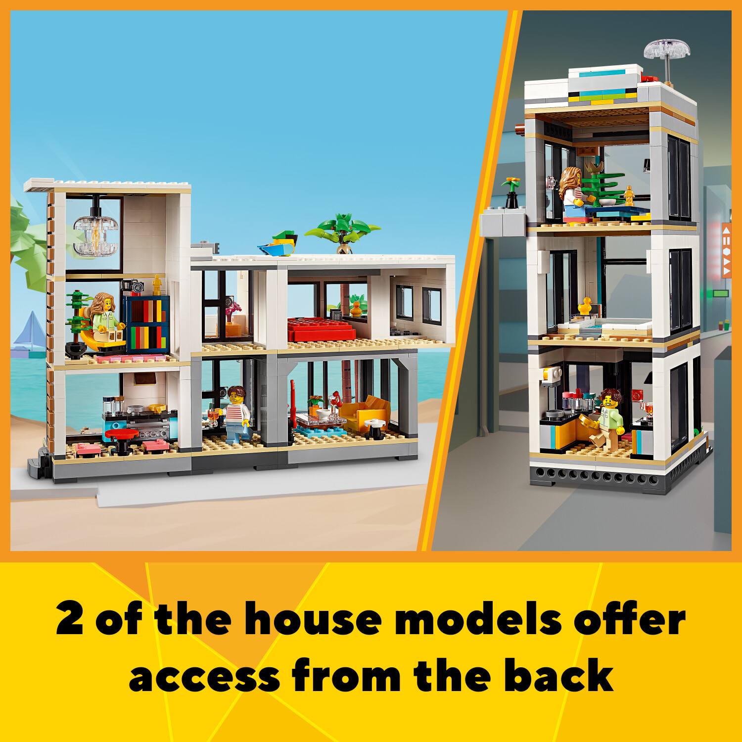 2 of the house models offer access from the back.