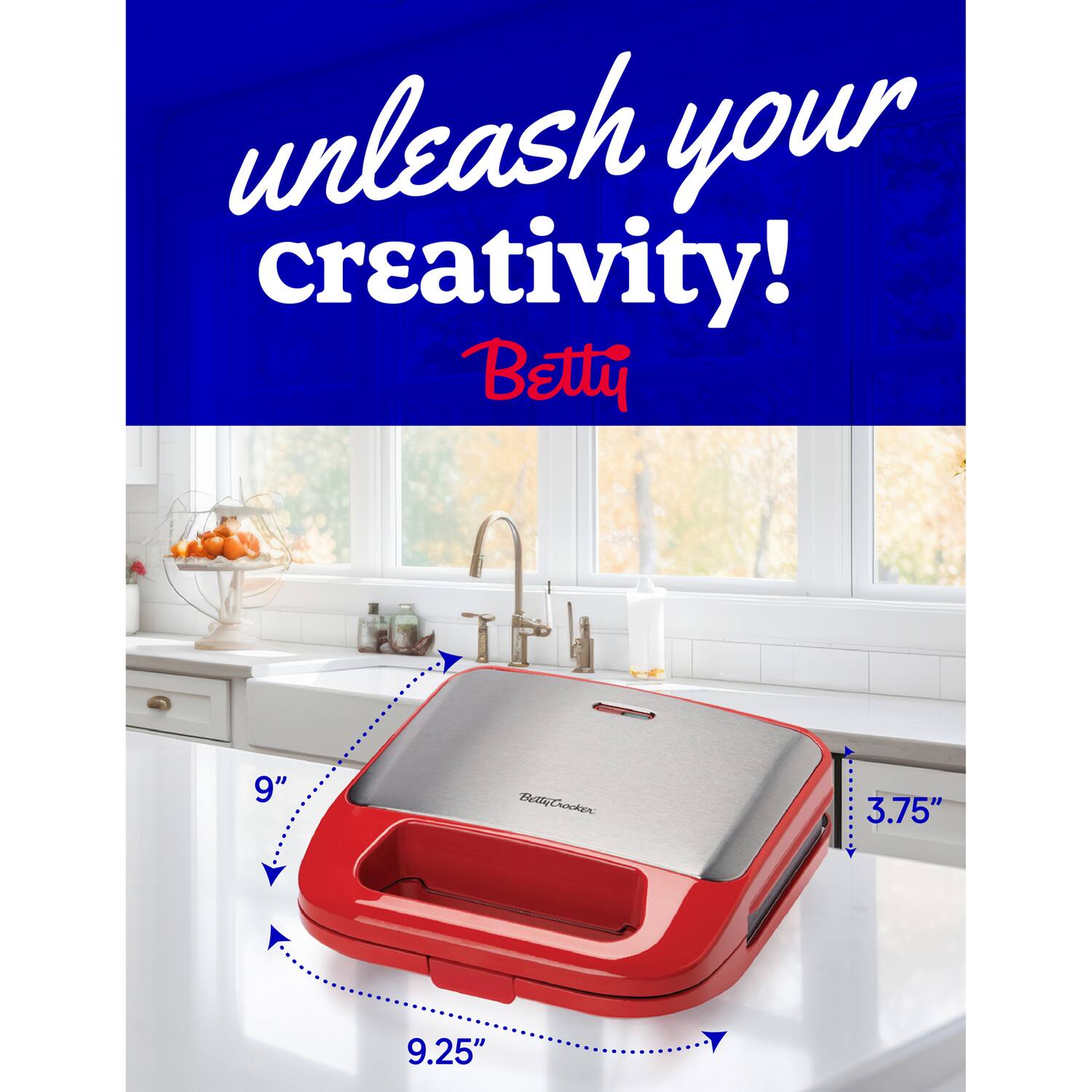 Unleash your creativity!  
Betty

9"  
3.75"  
9.25"