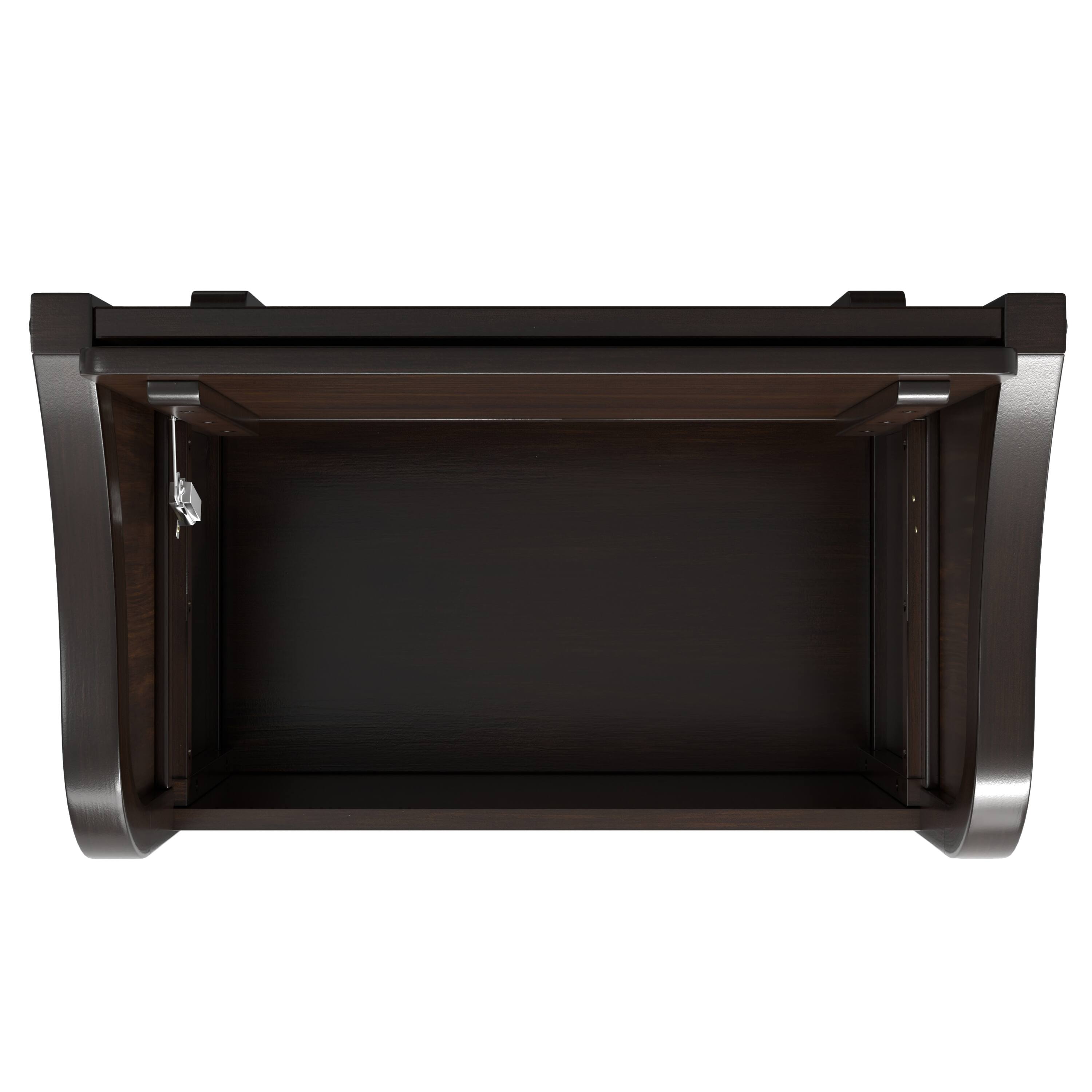 Alt View 2. Simpli Home - Connaught SOLID WOOD 30 inch Wide Traditional Small Entryway Storage Bench in Chestnut Brown - Chestnut Brown.