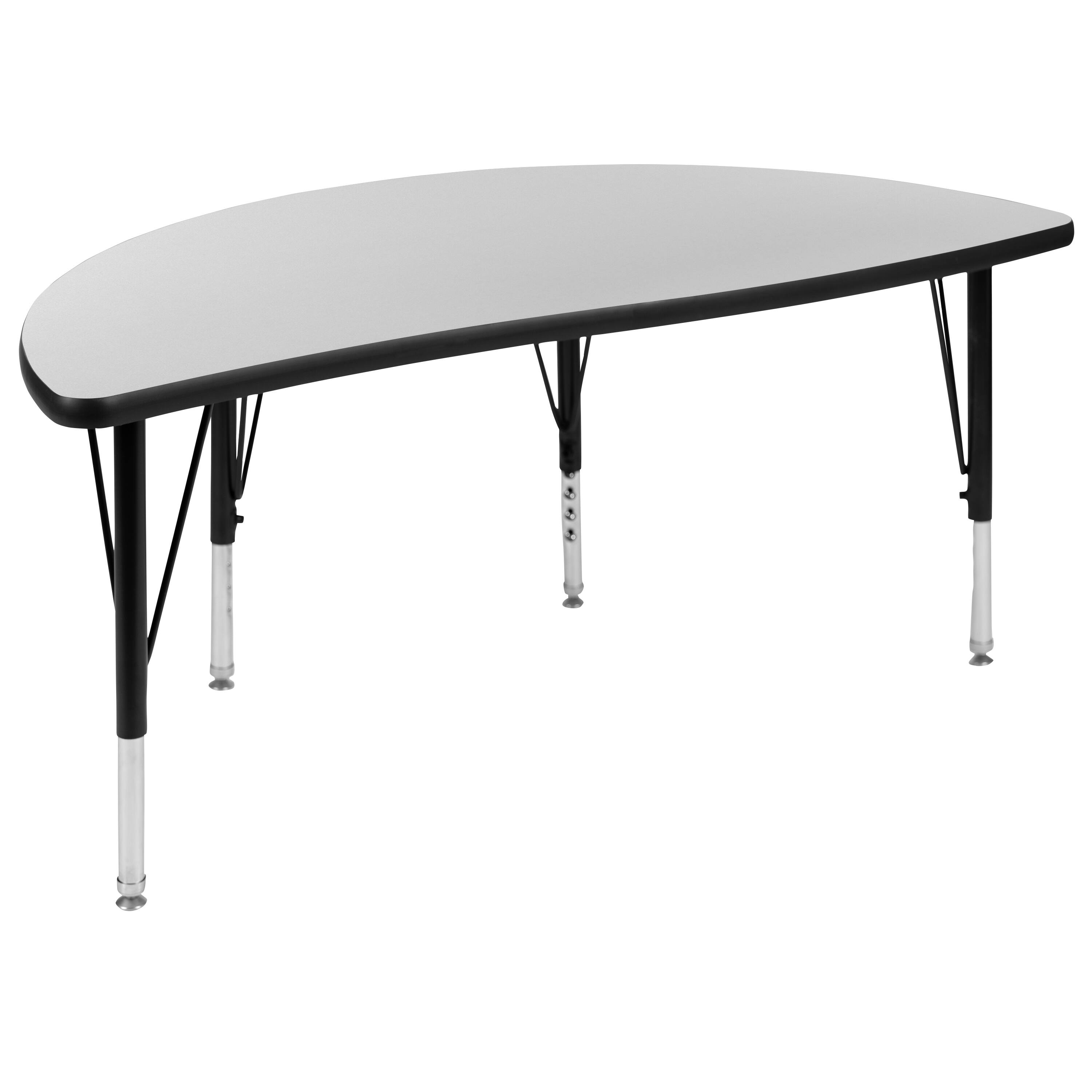Alt View 9. Emma + Oliver - 47.5" Circle Wave Collaborative Laminate Activity Table Set with 14" Student Stack Chairs - Grey.