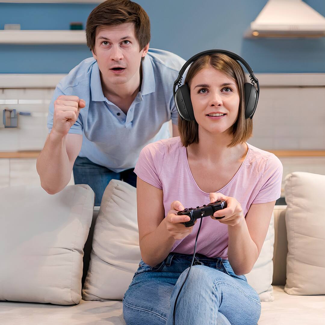 Back. LIVEY - G300BT Ultralight Wireless Gaming Headset with Tri-Mode Connectivity and Detachable ENC Mic.