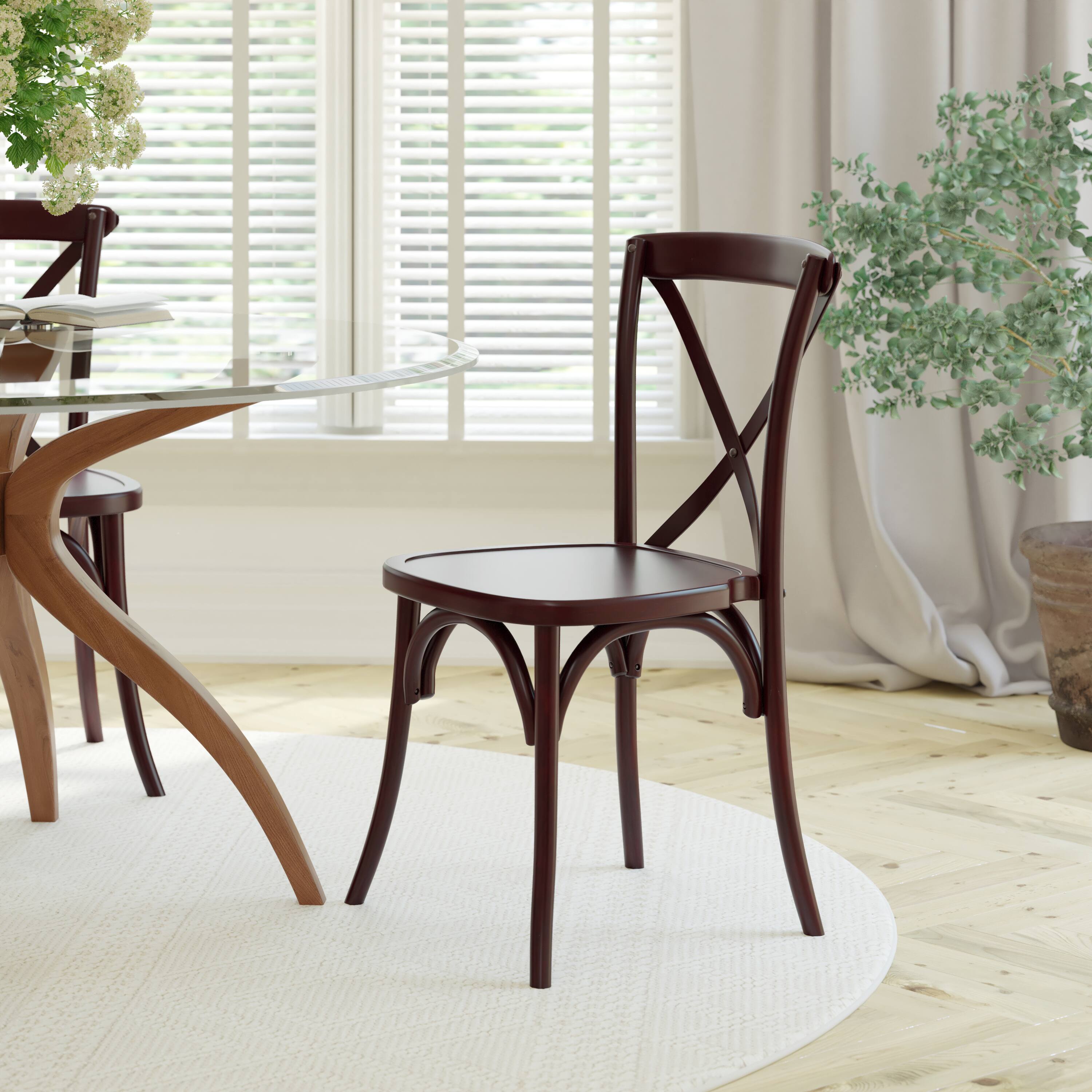 Alt View 3. Emma + Oliver - X-Back Chair - Walnut.