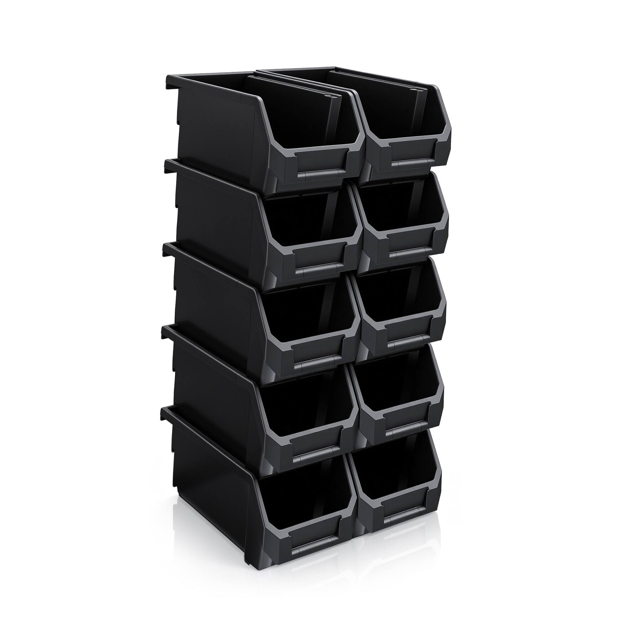 Angle. Sorbus - Sorbus Medium Open Front Stackable Clothing Storage Bin – Closet & Wardrobe Organizer - Black.