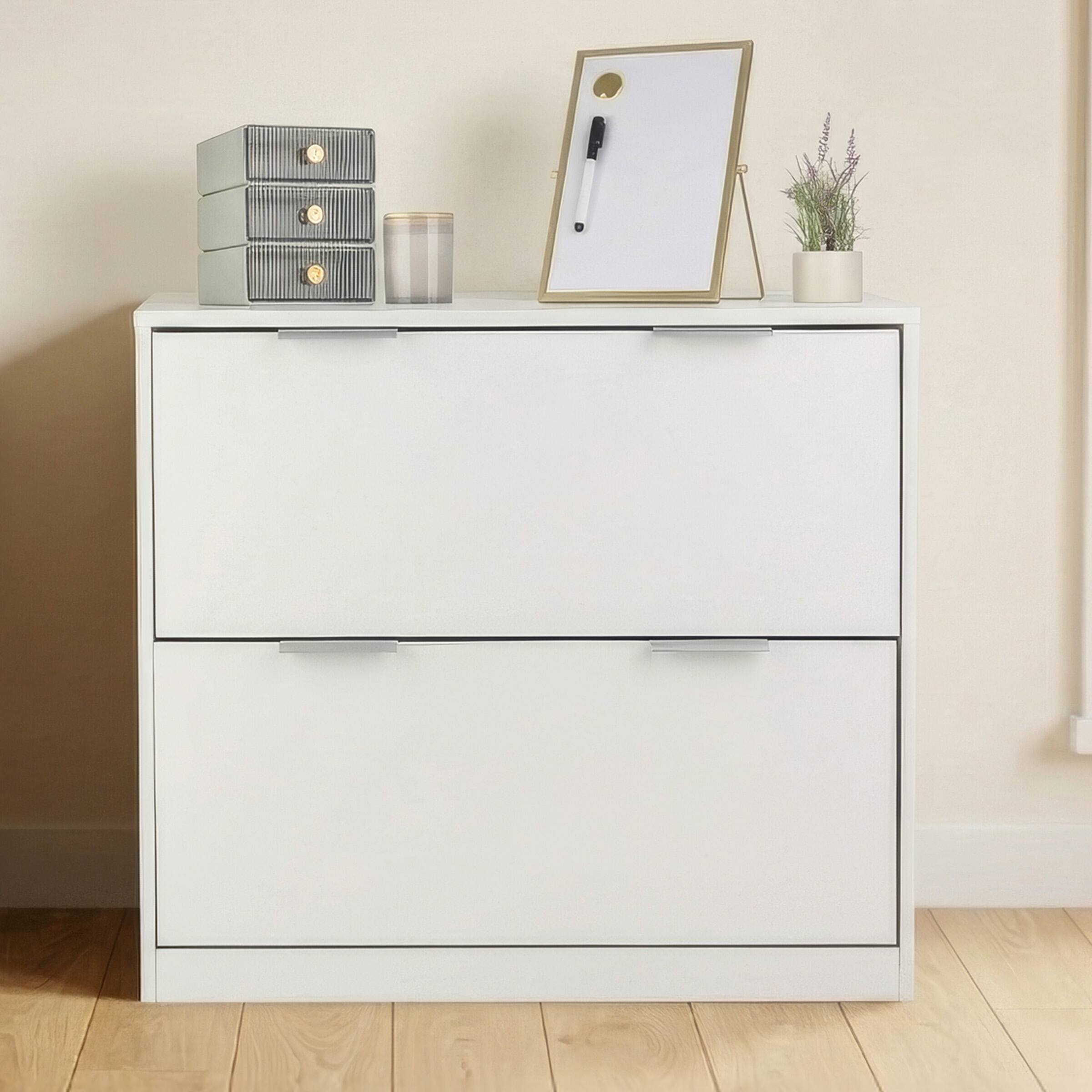 Alt View 7. Lavish Home - 2 Drawer File Cabinet Wooden Lateral Filing Cabinet with 2 Large Storage Drawers and Adjustable Hanging File Bars - White.