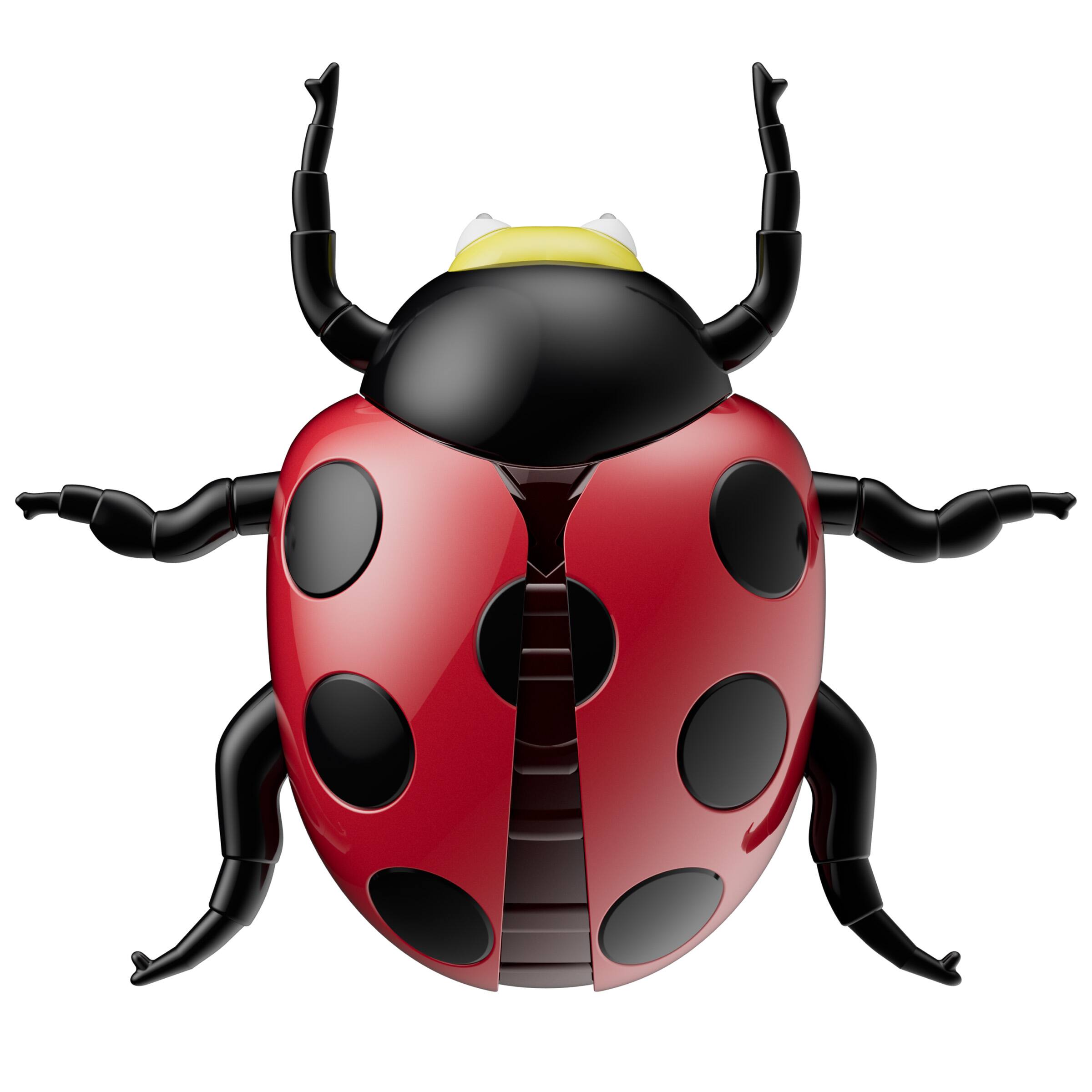 Back. Contixo - Wall Climbing RC Ladybug Toy with Remote Control, LED Lights, 360° Stunts & Spray Effects - Red.