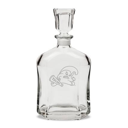 Front. Jardine - Tulane Green Wave 23.75oz. Crystal Whisky Decanter - Multicolor.