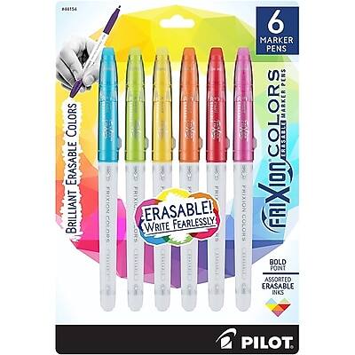 Pilot - FriXion Colors Erasable Marker Pens, Bold Point, Ink, 6/Pack (44154) - Assorted
