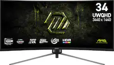 msi 1000R CURVED GAMING Curved RAPID VA 200 Hz 5ms GTG READY HDR 34 UWQHD 3440 X 1440 MAG MSI ARSENAL GAMING