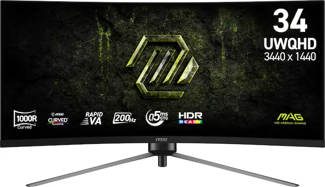 msi 1000R CURVED GAMING Curved RAPID VA 200 Hz 5ms GTG READY HDR 34 UWQHD 3440 X 1440 MAG MSI ARSENAL GAMING