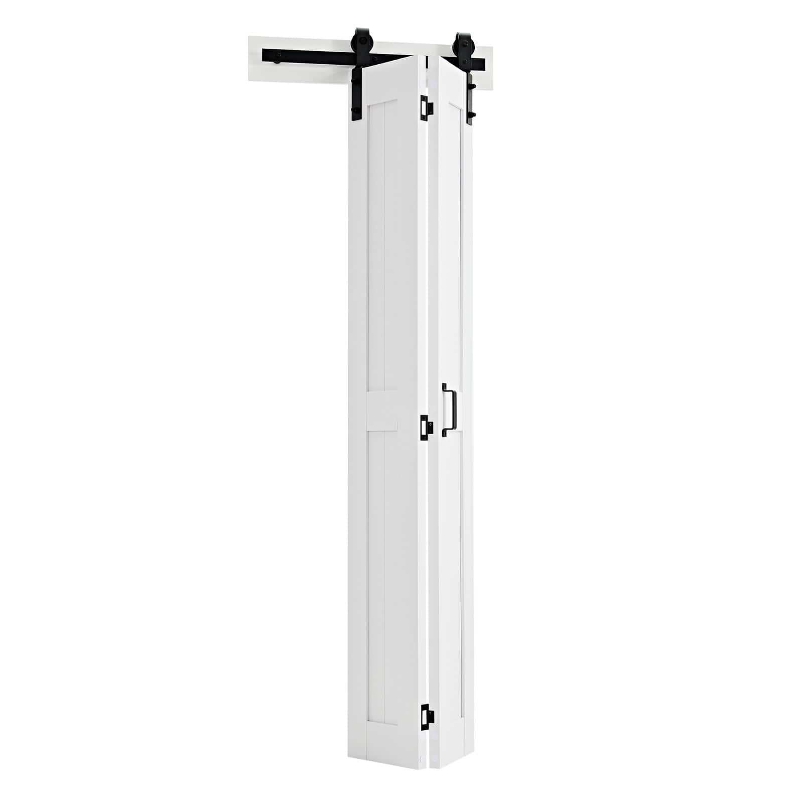 VEVOR - Bifold Barn Door, 24" x 84", MDF Bi-Fold Sliding Closet Doors, Header Board and Hardware Kit Included - White