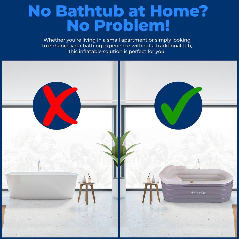 No Bathtub at Home? No Problem!  
Whether you're living in a small apartment or simply looking to enhance your bathing experience without a traditional tub, this inflatable solution is perfect for you.