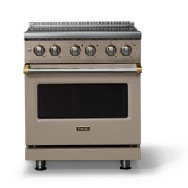Viking - 30"W. Pro5S 4.7 Cu. Ft. Freestanding 4 Element Electric Convection Range - /Brushed Brass - Nantucket