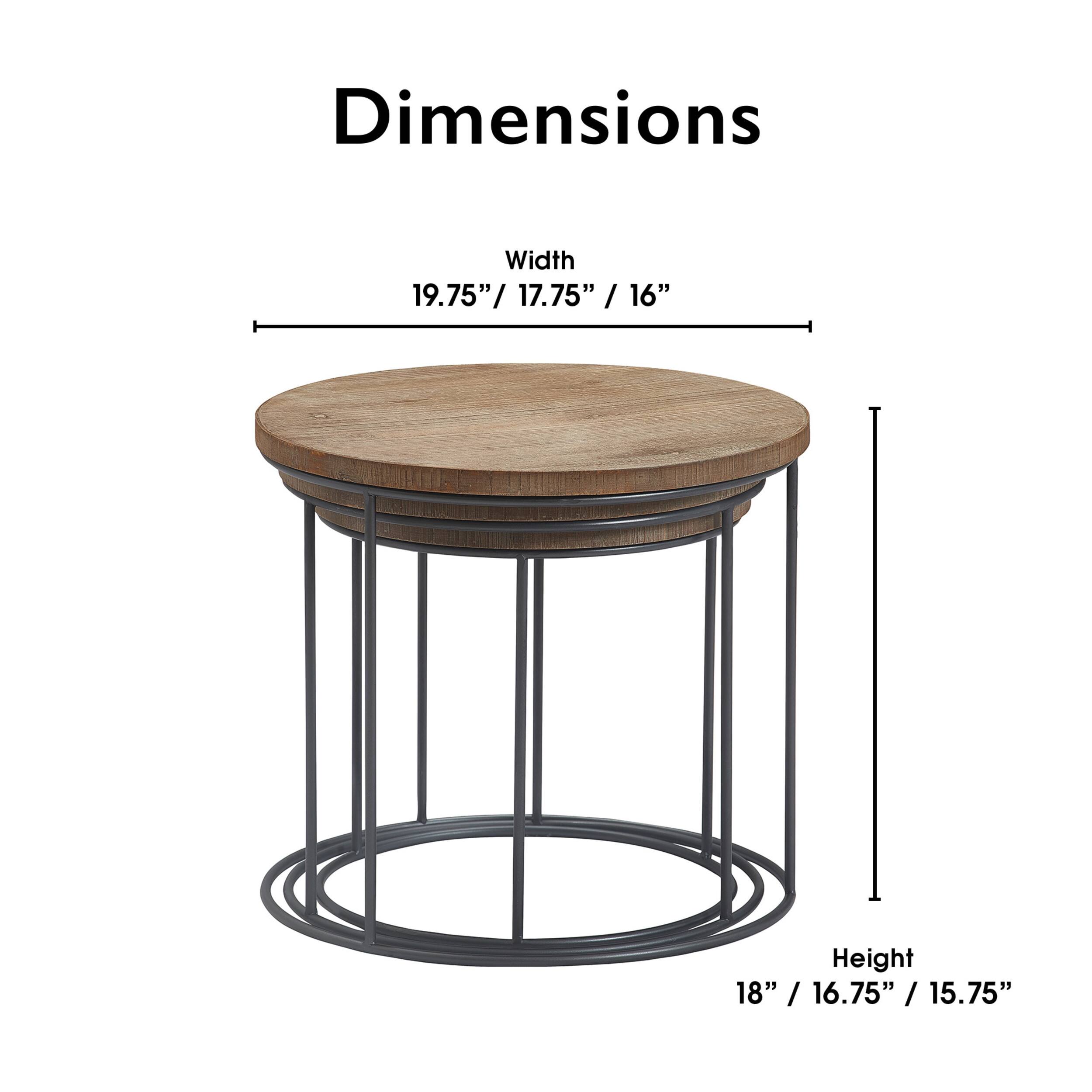 Left. Tommy Hilfiger - Berkshire Nesting Side Tables, Set of 3 - Distressed Wood.