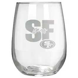 Great American Products - San Francisco 49ers Etched 17oz. City Stemless Wine Glass - Multicolor