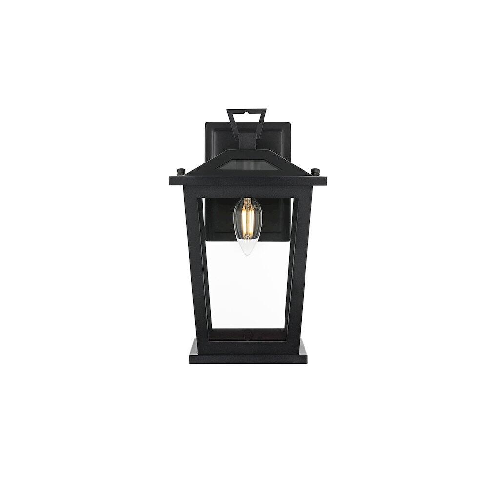 Back. Elegant Lighting - Berks 7 inch Outdoor Pendant in Black - Black.
